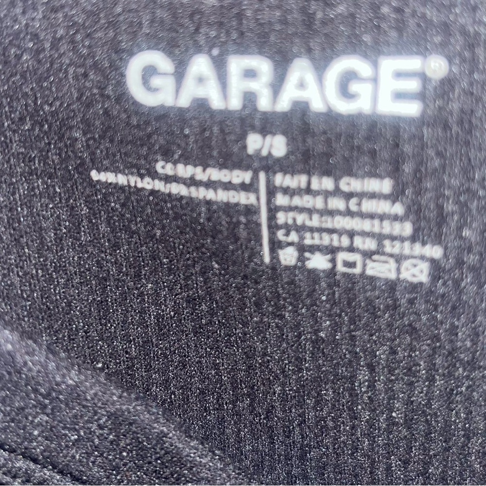 Garage Black Ribbed Crop Top - Picture 3 of 3